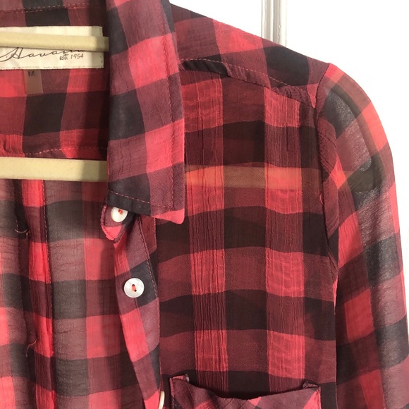PLAID SHEER SHIRT - Picture 3 of 3